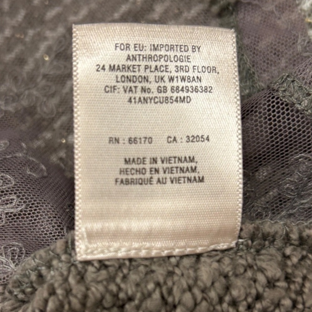 Anthropologie Angel of the North Sweater Women Small Cream Brown Art to Wear - Picture 9 of 11